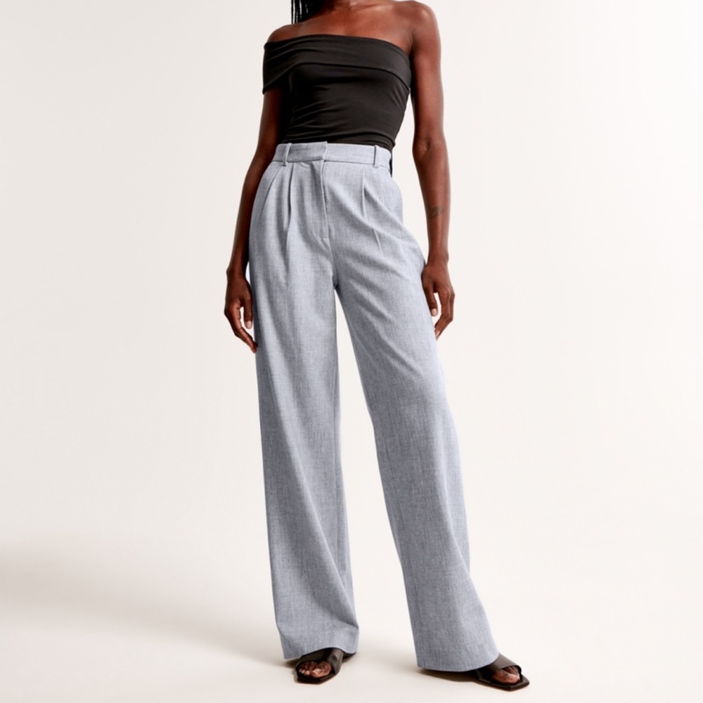 Abercrombie & Fitch XS Grey Sloane Tailored Wide Leg Pants